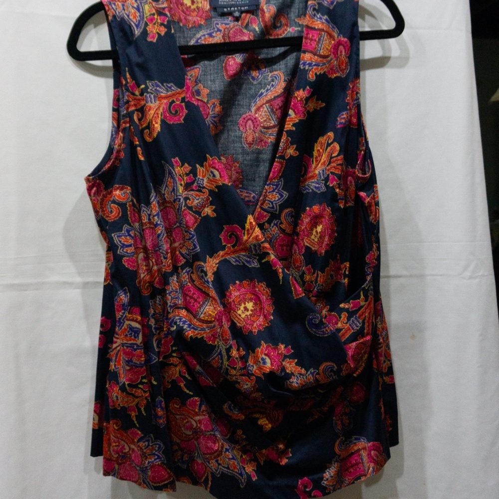 Paisley, Sleeveless, Women's Stretch Blouse, 1X